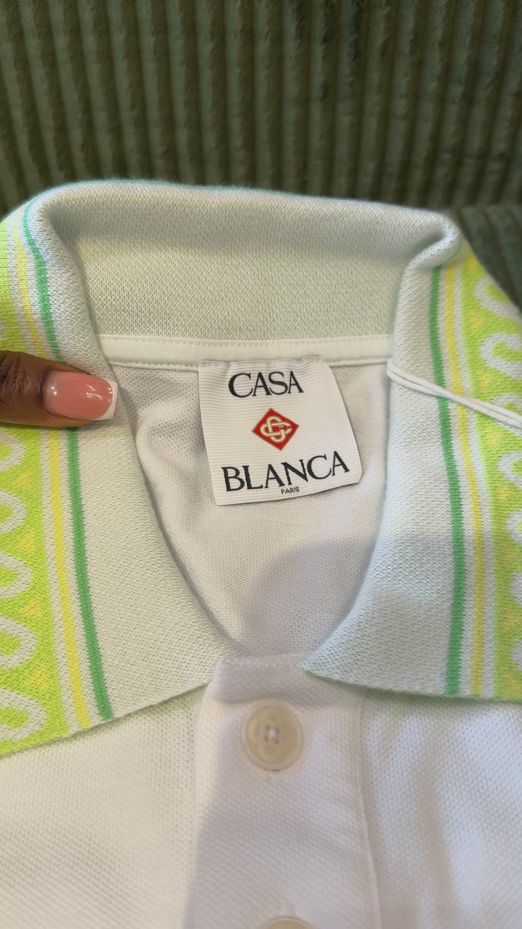 Casablanca laurel trim-collar polo shirt