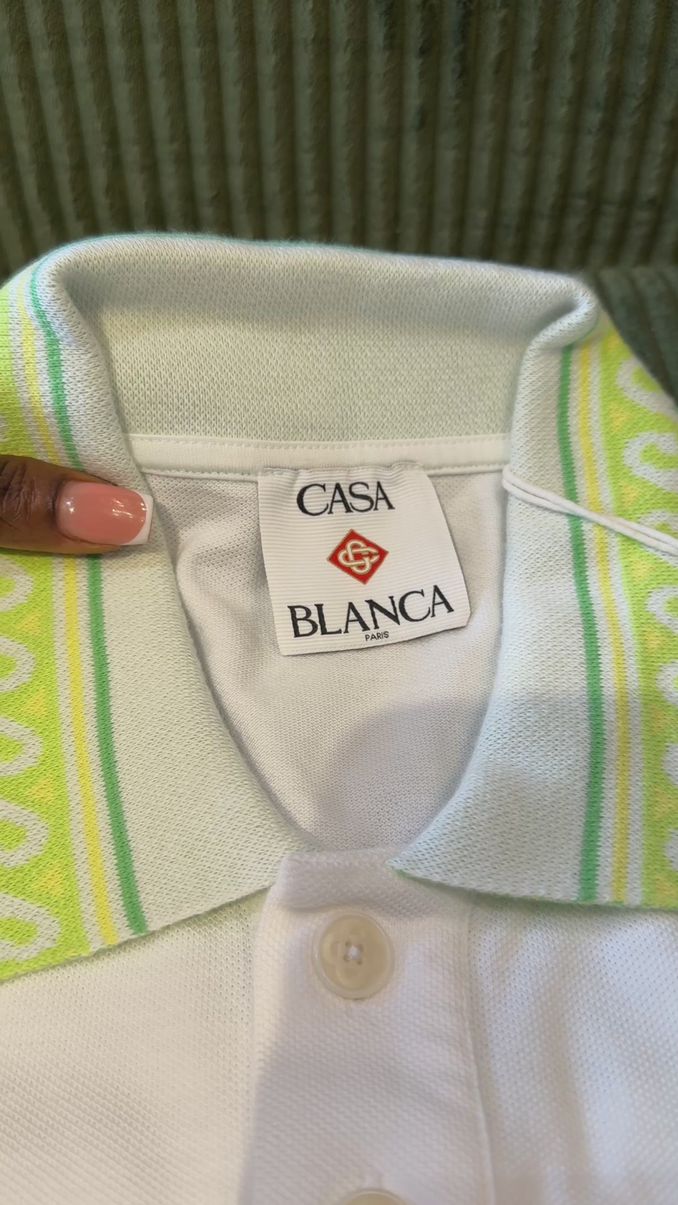 Casablanca laurel trim-collar polo shirt