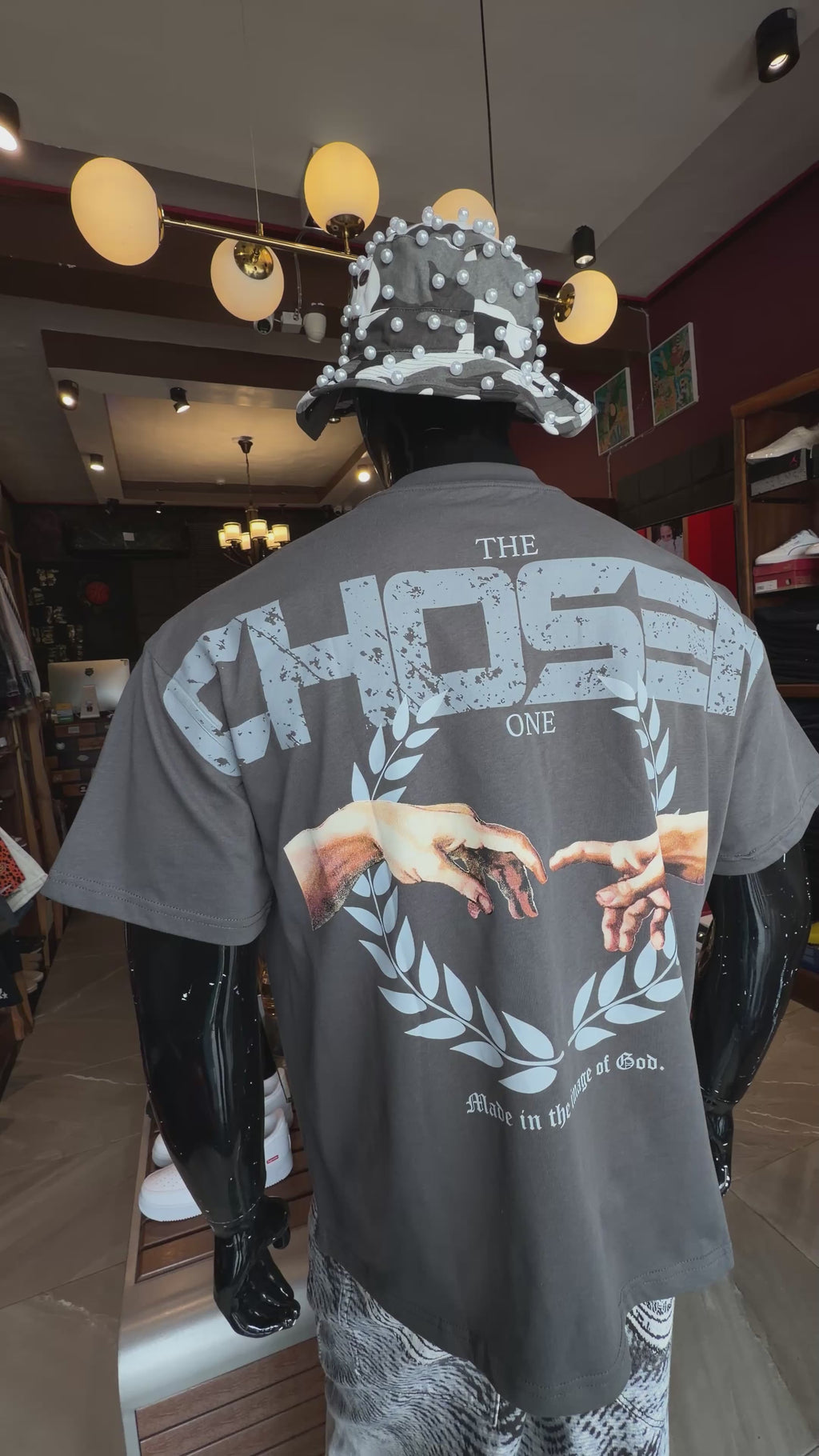 The Chosen One Oversized Premium Short Sleeve Tee - Charcoal