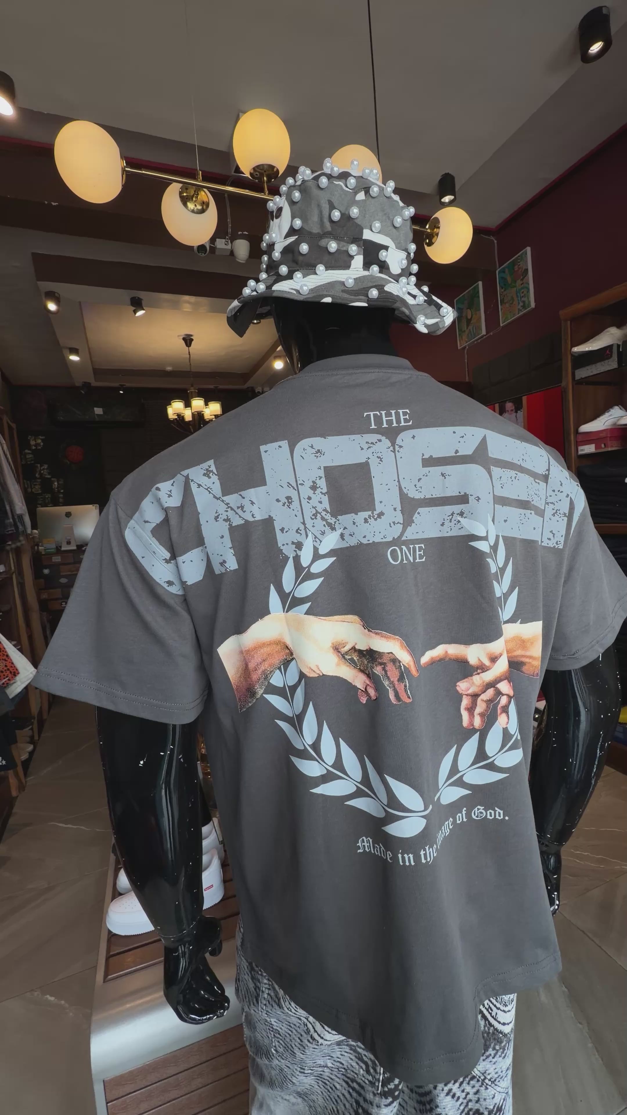 The Chosen One Oversized Premium Short Sleeve Tee - Charcoal